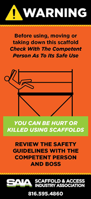 Warning Label for Supported Scaffold