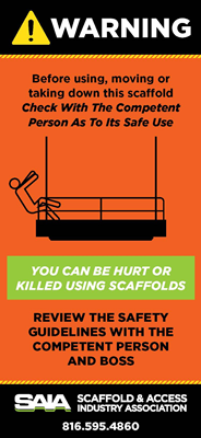 Warning Label for Suspended Scaffold