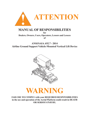 Manual of Responsibilities (MOR) A92.7-2014