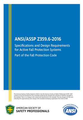 ANSI/ASSP Z359.6-2016 Specifications and Design Requirements for Active Fall Protection Systems