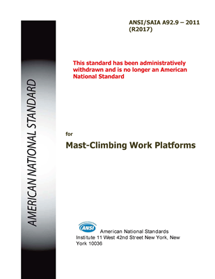 ANSI/SAIA A92.9-2011- DIGITAL DOWNLOAD