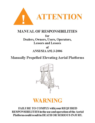Manual of Responsibilities (MOR) A92.3-2014